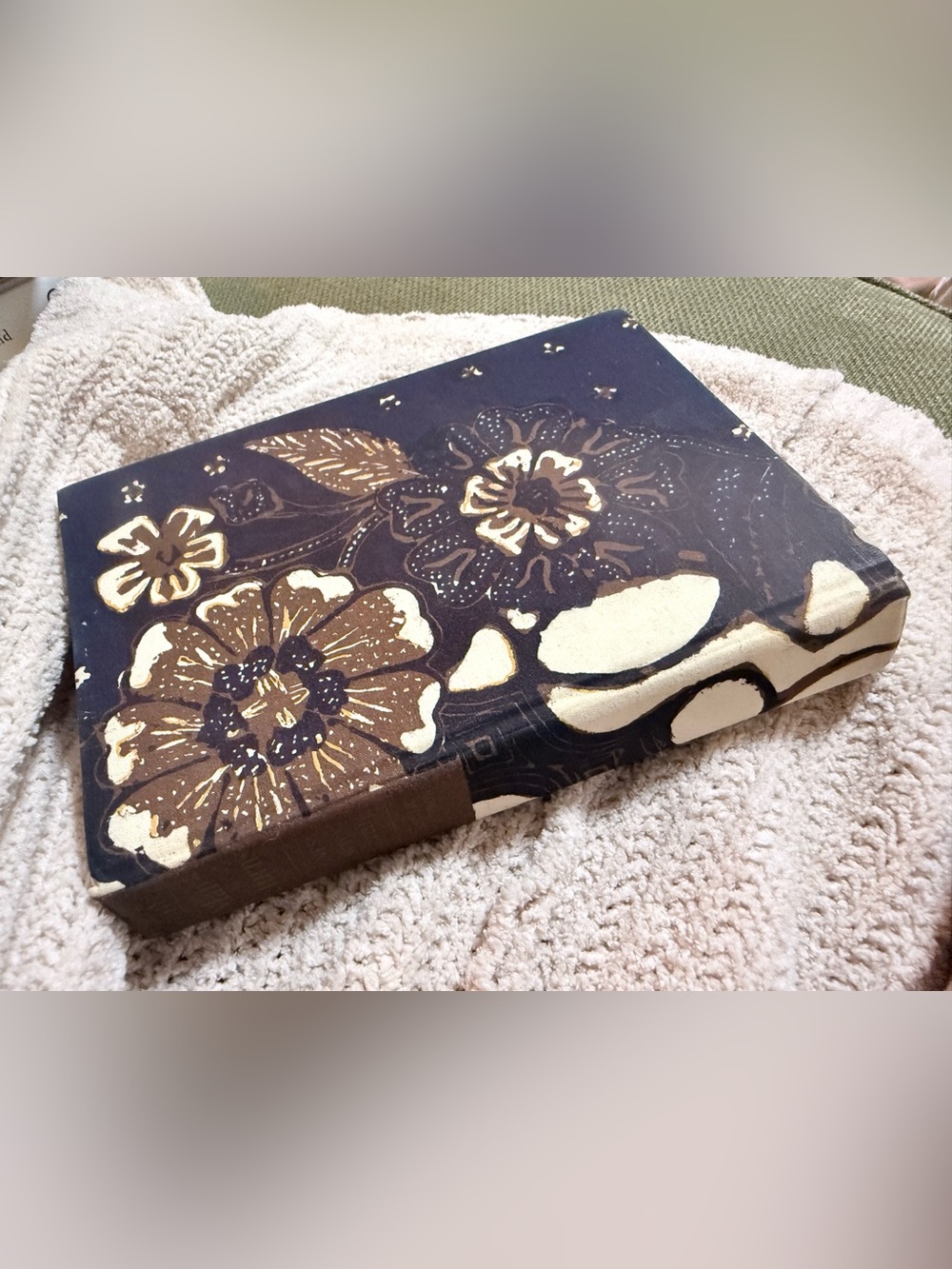 Vintage White Man Returns book spine - Brown and Cream patterned cover